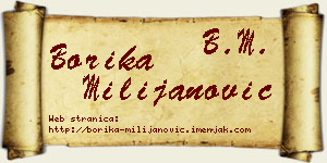 Borika Milijanović vizit kartica